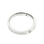 Tiffany & Co. Flat Band Ring — Platinum, Three Diamonds, No Filler
