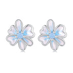 925 Sterling Silver Opal Nanometer Stone Enamel Earrings for Women