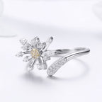 925 Sterling Silver Ring with Plated Platinum and Pavé Setting CZ