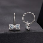 925 Sterling Silver Moissanite 0.20 Carat Earrings Plated White Gold for Women