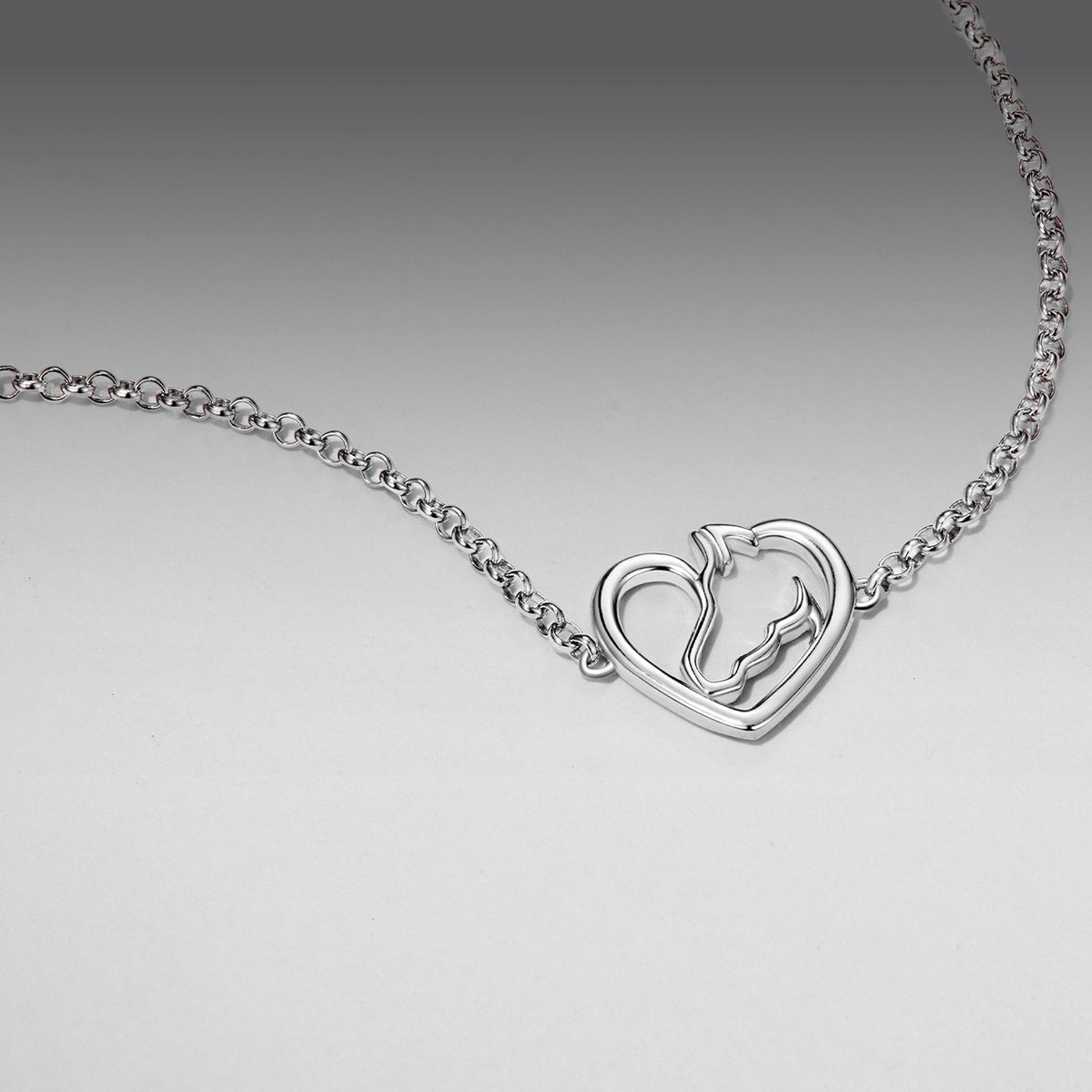 925 Sterling Silver Plated White Gold Bracelet 21cm for Women