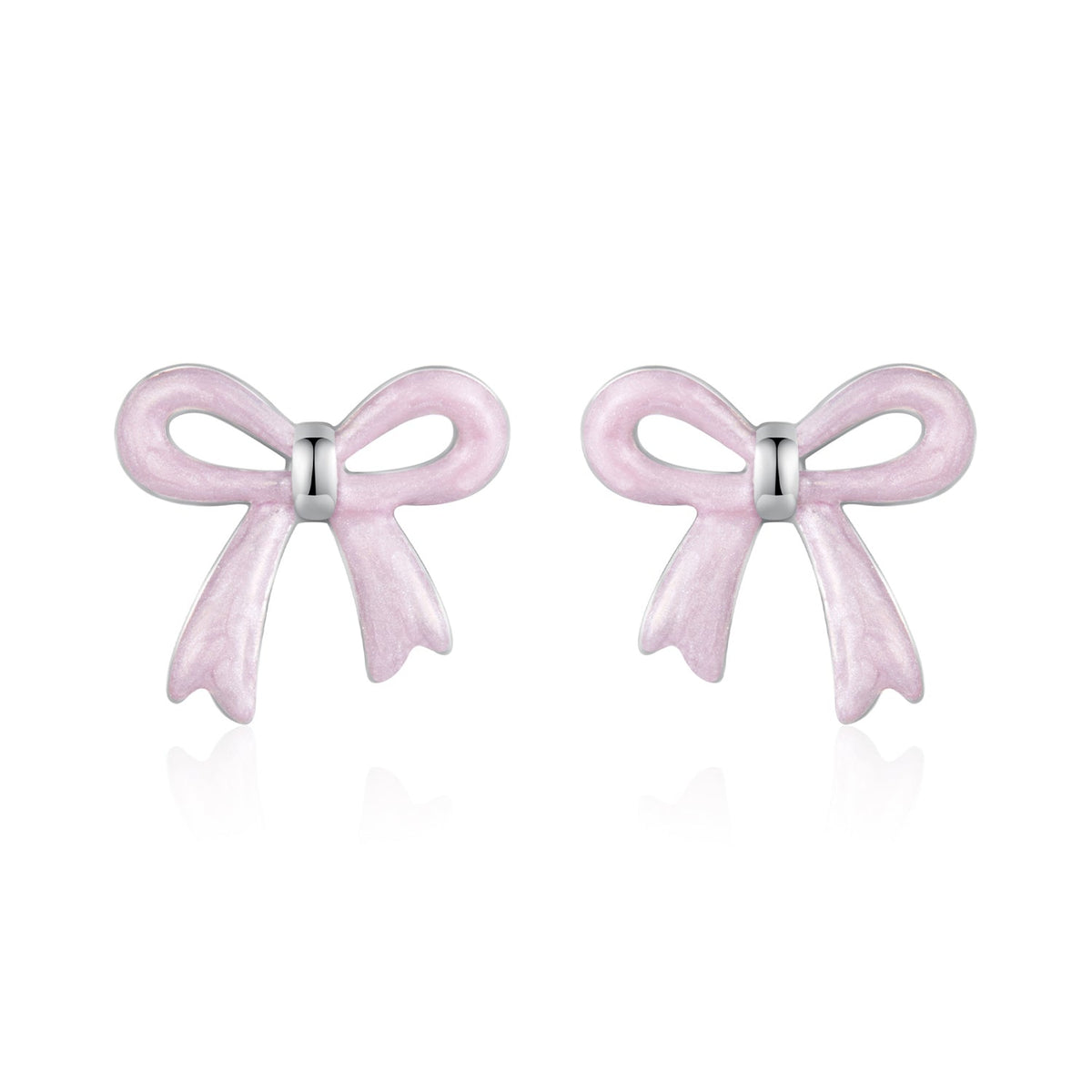 925 Sterling Silver Earrings with Enamel Process and White Gold Plating