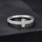 925 Sterling Silver Moissanite Ring in Size 6