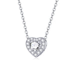 925 Sterling Silver Adjustable Cubic Zirconia Pendant Necklace for Women