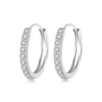 925 Sterling Silver Pavé Setting Gold Plated Earrings for Women