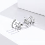 S925 Sterling Silver Platinum Plated Pavé Setting CZ Earrings