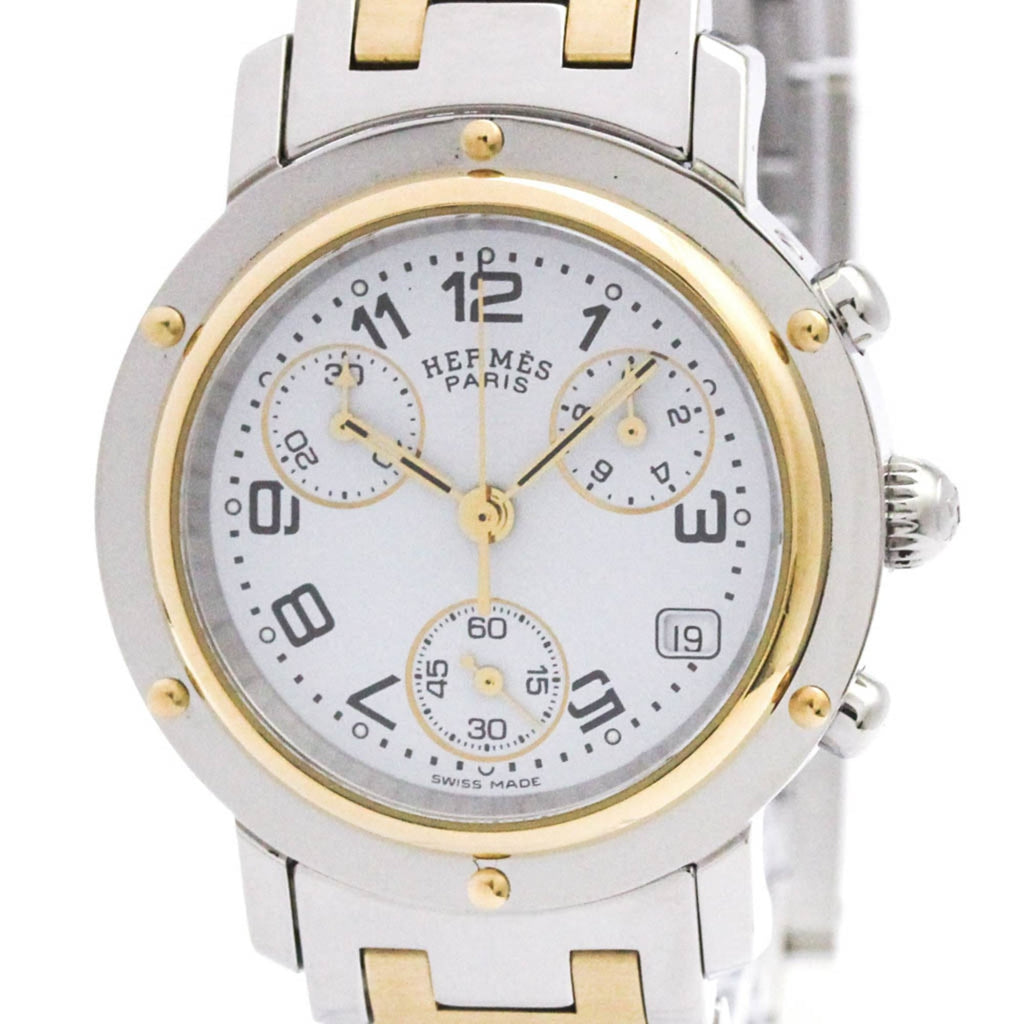 Hermès Clipper Chronograph Gold Plated Steel Ladies Watch — HCL1320