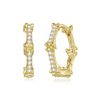 925 Silver Gold Plated Pavé CZ 1.6 x 0.3 cm Hoop Earrings for Women
