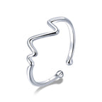 925 Sterling Silver Platinum Plated 0.1cm Ring for Men