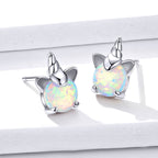 S925 Sterling Silver Earrings with Translucent Opal