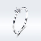 925 Sterling Silver Ring Size 6.0 with CZ and Platinum Plating for Women