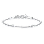 925 Sterling Silver & Plated White Gold Bracelet with Adjustable Length