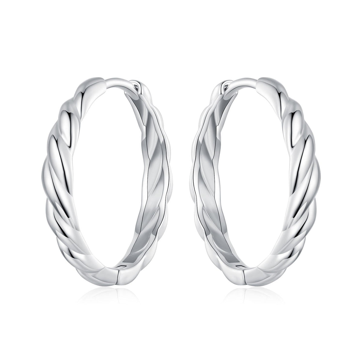925 Sterling Silver Plated White Gold Earrings for Women - Size 11*3mm
