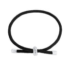925 Sterling Silver and White Gold Plated Rope Bracelet for Men