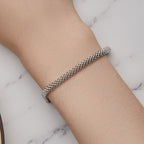 925 Sterling Silver Plated Platinum 17.0 Size Bracelet for Women