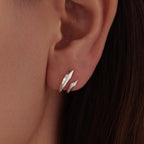 925 Sterling Silver Oxidized Silver Earrings Size 1.3*0.7cm