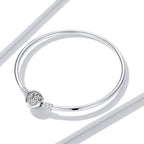 925 Sterling Silver 17.0 cm Oxidized CZ Bracelet for Women