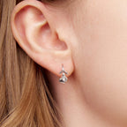 925 Sterling Silver Earrings with White Gold Plating and CZ
