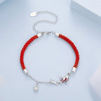 925 Sterling Silver White Gold Plated Enamel CZ Koi 16+6cm Bracelet for Women