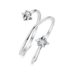 925 Sterling Silver Pavé Setting CZ Oxidized Ring for Women
