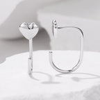 925 Silver White Gold Plated 1.4cm Brass Earrings for Women
