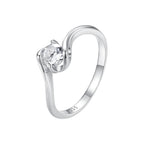 925 Sterling Silver 5mm Moissanite Ring for Women