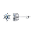 925 Sterling Silver 0.65 Carat Moissanite Earrings for Women
