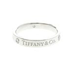 Tiffany & Co. Flat Band Ring — Platinum, Three Diamonds, No Filler