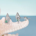 925 Sterling Silver Earrings with Transparent Glass, 5x12mm for Women