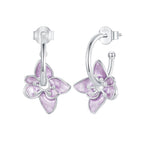 925 Sterling Silver Enamel White Gold Plated Earrings Size 20*14mm