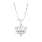 925 Sterling Silver Opal Nanometer Stone Necklace for Women