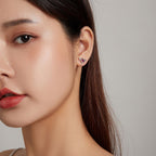 925 Sterling Silver Oxidized Pavé Setting CZ Earrings