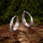 925 Sterling Silver White Gold Plated 1.3cm Moissanite Hoop Earrings for Women
