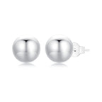 925 Sterling Silver Plated White Gold Earrings - 10mm for Women