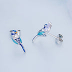 925 Sterling Silver Enamel Pavé CZ Earrings for Women