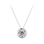 S925 Sterling Silver Moissanite Necklace 400mm with 1ct Moissanite for Women