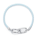 925 Sterling Silver White Gold Plated Hand Rope 17cm Bracelet for Women