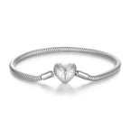 925 Sterling Silver + Pavé Setting White Gold Bracelet 17.0cm for Women