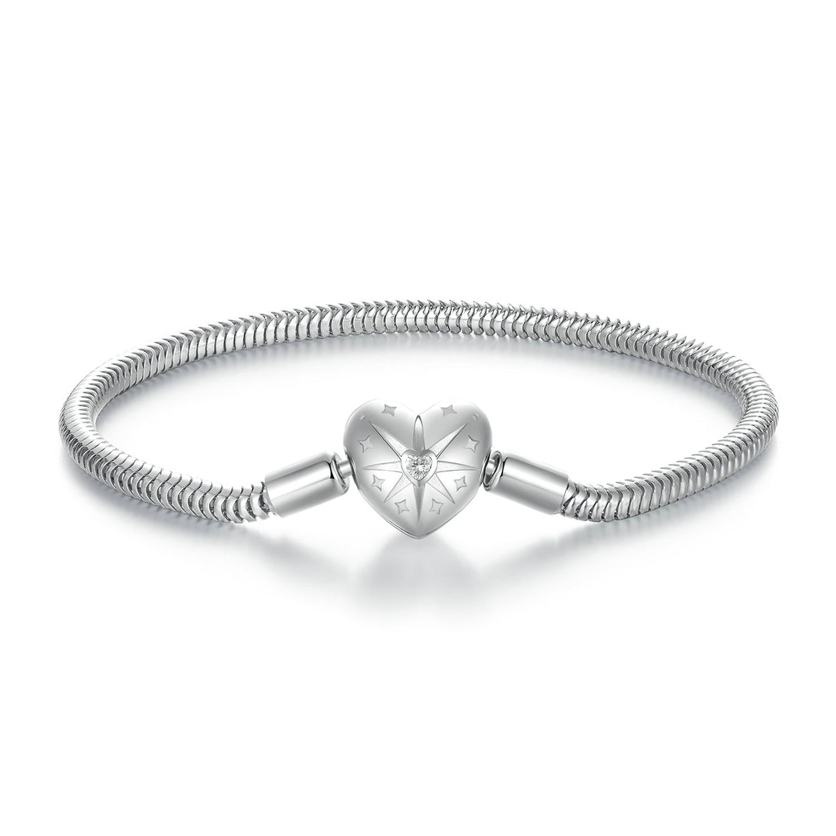 925 Sterling Silver + Pavé Setting White Gold Bracelet 17.0cm for Women