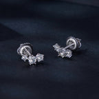 925 Sterling Silver Moissanite 0.01 Carat Earrings Size 4*9mm for Women