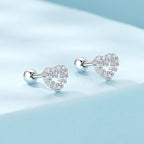 925 Sterling Silver White Gold Plated Earrings with CZ for Women