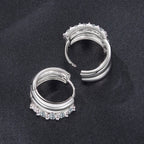 925 Sterling Silver Moissanite 0.06 Carat White Gold Plated Earrings for Women