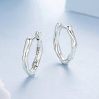 925 Sterling Silver Earrings with Oxidized Finish - 1.4x0.2cm for Women