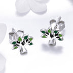 925 Sterling Silver Earrings with Enamel Process 0.8*1cm