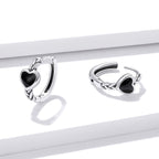 925 Sterling Silver Oxidized Enamel Earrings for Women - 1.2*0.5 cm