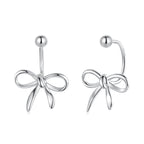 925 Sterling Silver Earrings with White Gold Plating - 1.0*1.3 cm