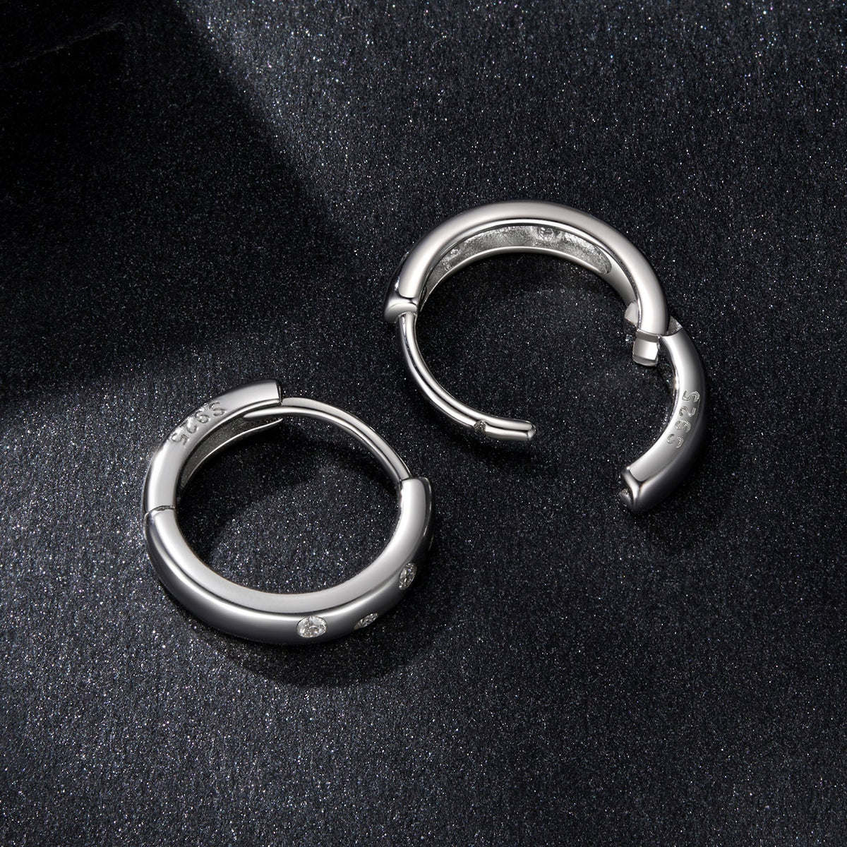 925 Sterling Silver Moissanite Earrings for Women - White Gold Plated