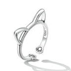 925 Sterling Silver Oxidized Paw Design Ring