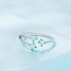 925 Sterling Silver Translucent Opal Ring for Women