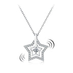 925 Sterling Silver White Gold Plated Moissanite 40+5cm Necklace for Women